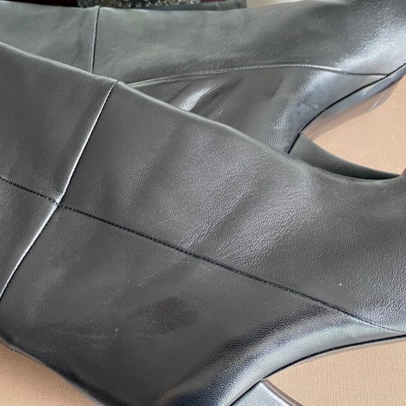 20% OFF BIANCA DI Black Leather Italy OTK High Heel Boots 40 EU - Picture 3 of 5